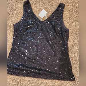 Black sequin tank
